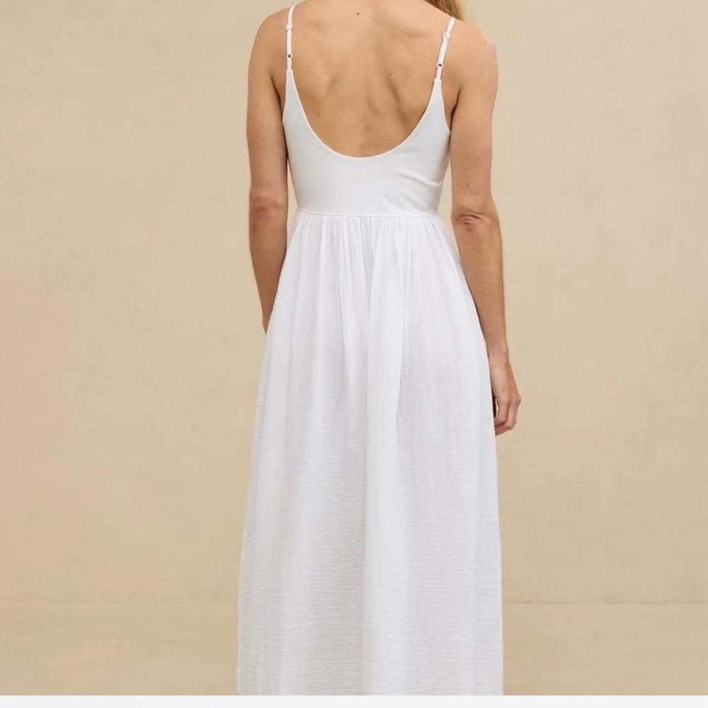 Aerie at the barre drop waist midi dress small sleeveless fit and flare babydoll - Picture 2 of 10